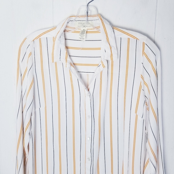 Midnight Sky Shirt Women Size Small  Stripes Long Sleeve - Picture 7 of 7